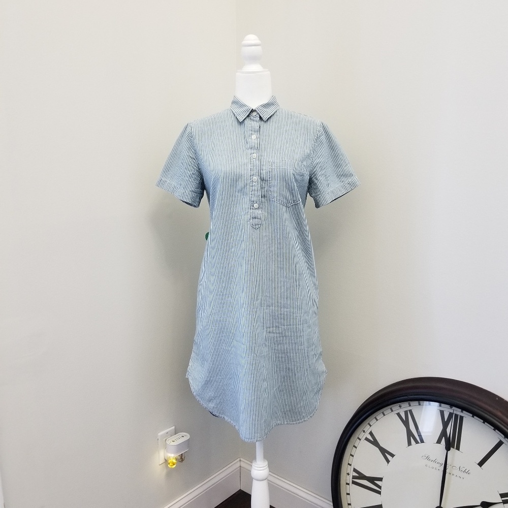 GAP light denim striped shirtdress